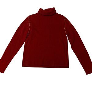 Laura Leigh Ltd Collection Lambswool Burgundy Medium Turtleneck Sweater